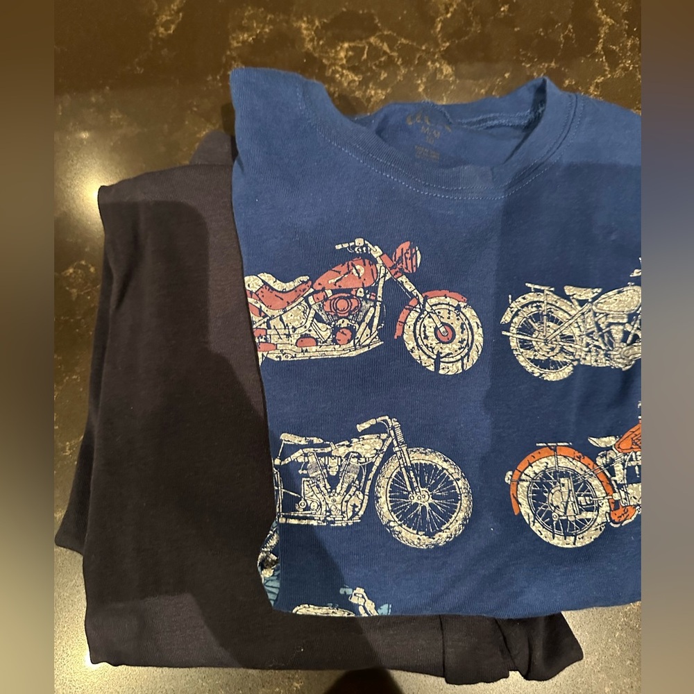 PJ SLEEP Boys Size Medium Set of Pajamas Navy with Motorcycles
